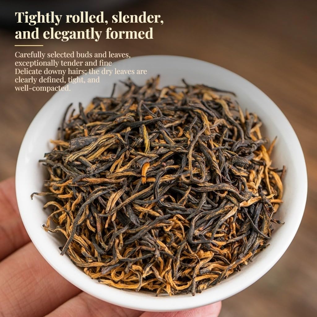 Coffret Cadeau De Thé Noir JinJunMei 150g * 2/10,58oz | Arôme De Miel, Thé En Feuilles | Coffret Cadeau De Thé Premium Pour Les Amateurs De Thé (B-300g / 10,58oz)
