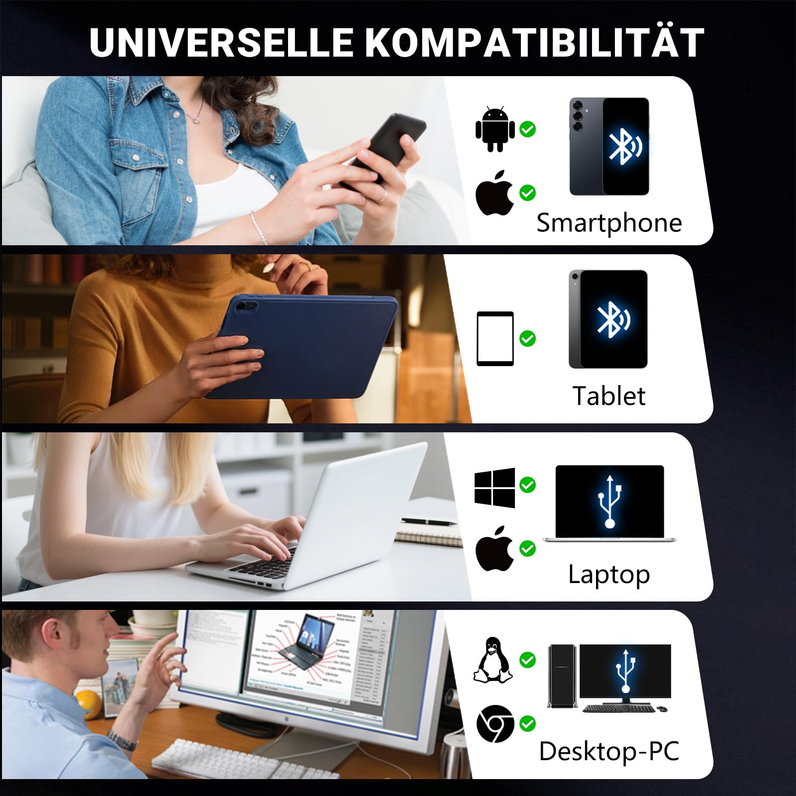 Tragbare Thermodrucker A4, Bluetooth Mobiler Drucker für Hause, Foto, Wireless Thermal Printer Kleine Kabelloser Drucker Kompatibel mit iOS, Android Smartphone, Tablet & Laptop