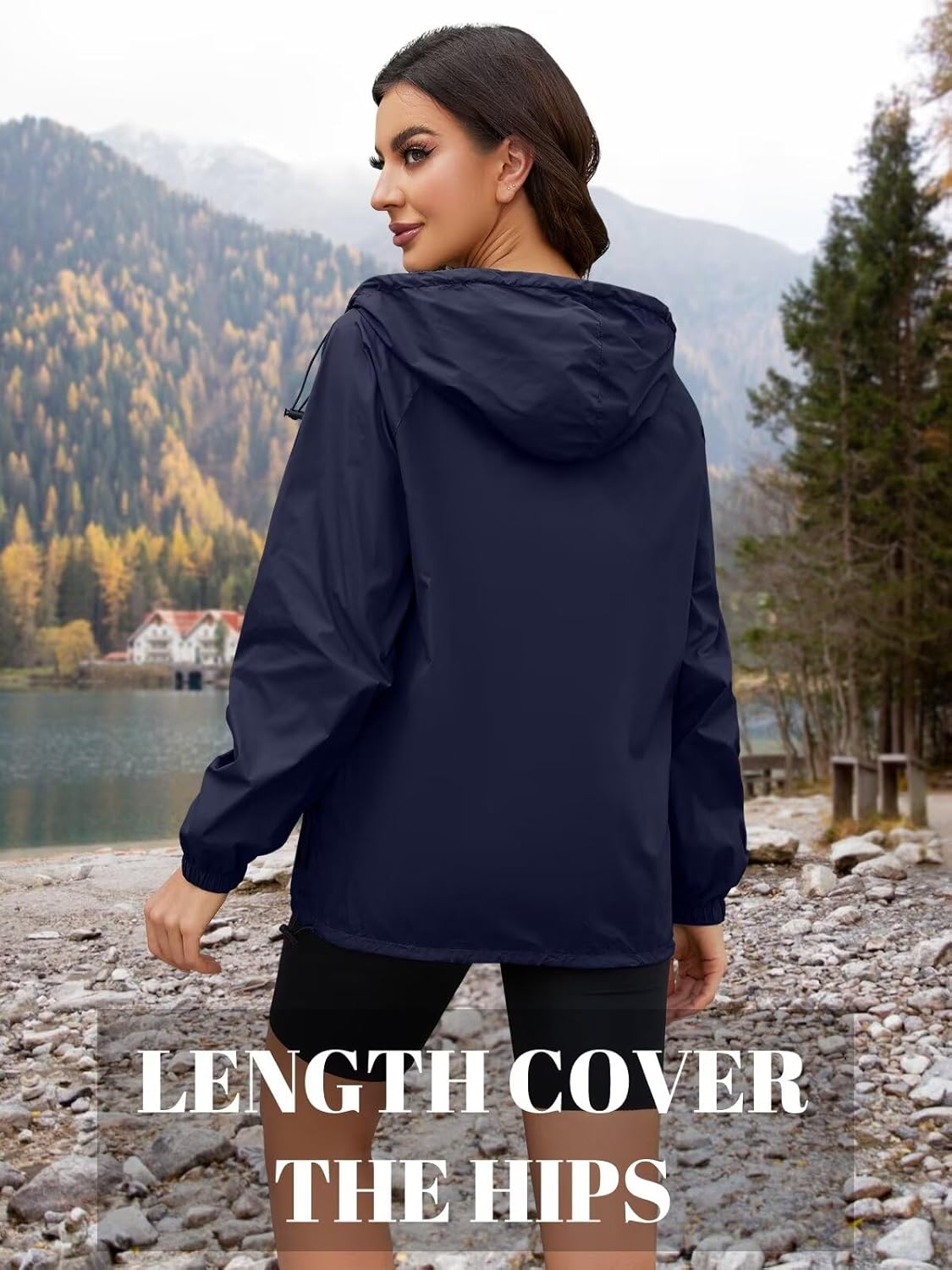 Packable Rain Jacket Women Waterproof Lightweight Jacket With Hood Womens Windbreaker Jacket S-XXL - Image 4