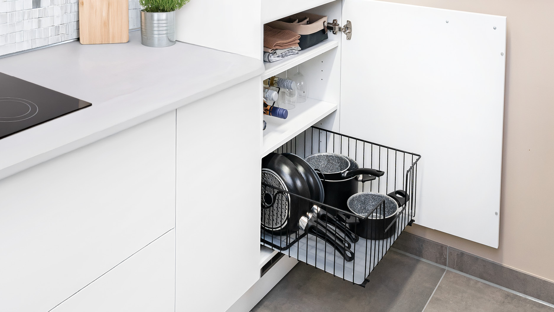 bremermann Kast mand, set van 2, 50 cm breed, met legplank, keukenlade