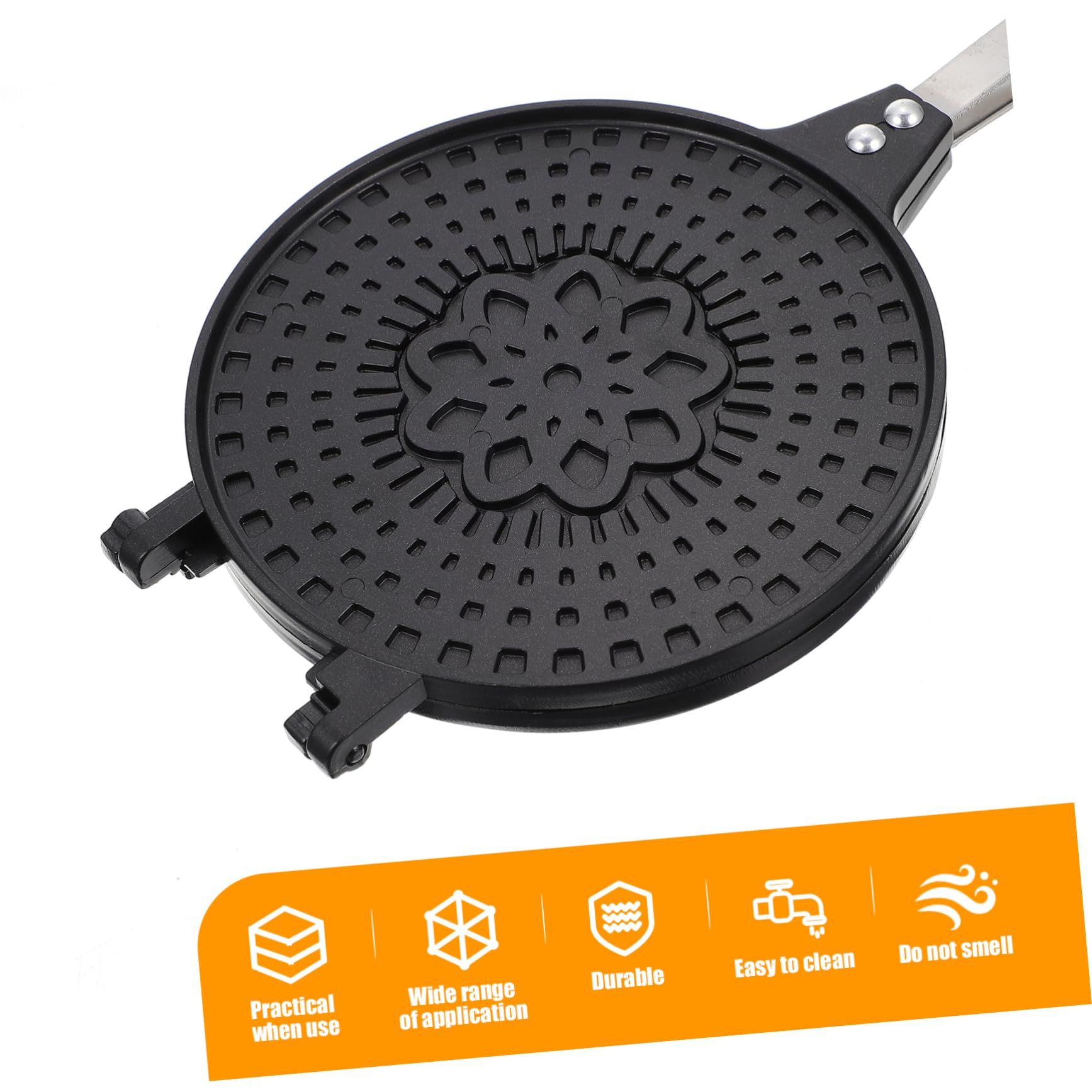 ABOOFAN Tegamino per Involtini di Uova Antiaderente Nero in Abs e Lega di Alluminio Multi-funzione per Involtini di Uova e Coni Gelato per Bbq e Feste in Giardino