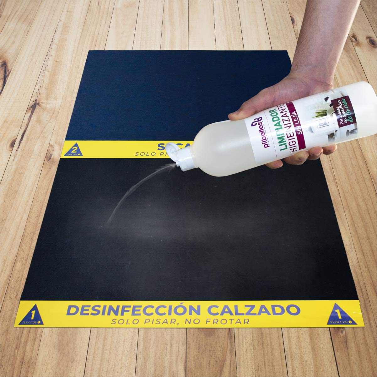 Alfombra - Felpudo de desinfección de Calzado 2 Vinilos (160x120 cm) - Antideslizante, hogar, Trabajo, desinfectante de Calzado, Entrada Negocio y hogar - Made In Spain