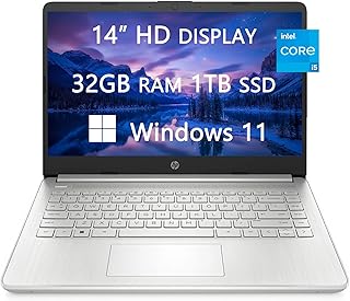 HP 2023 Newest Laptops for College Student & Business, 14" HD Computer, Intel Core i5-1135G7, 32GB RAM, 1TB SSD, Fast Charge, HDMI, Webcam, Bluetooth, Light-Weight, Windows 11, Free HDMI Cable