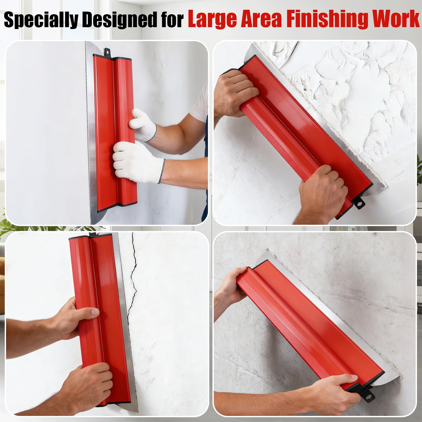 Ensemble de 2 Couteau a Enduire, 25+40 cm Spatule Enduit Set Lissage, Lisseuse Enduit en Acier Inoxydable, Convient à Construction de Murs de Grande Surface