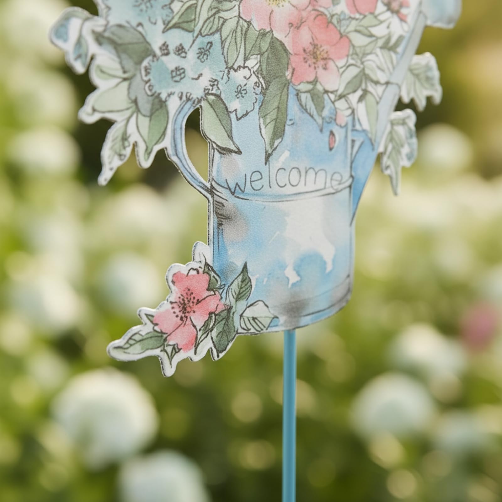 Asta Decorativa con Gancio Decorativo Giardino Stabile Decorazione per Appassionati di Giardinaggio, Blu
