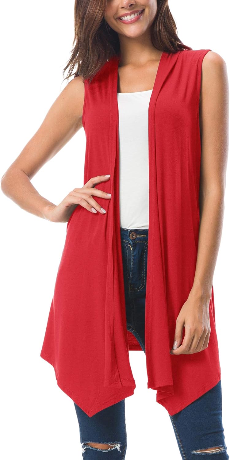 Urban CoCo Women's Sleeveless Cardigan Summer Open Front Vest Lightweight Cool Coat - Image 3