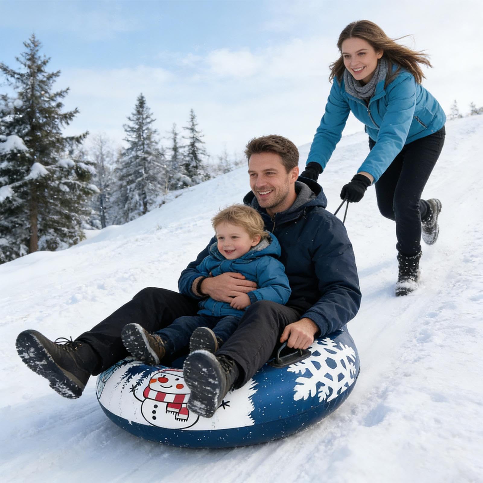 Slittino Gonfiabile per Neve Cerchio Gonfiabile Da Neve Con Maniglia | Anello Per Lo Slittino Invernale Per Attività Invernali All'Aperto Su Piscina Raduno Festa Spiaggia E Sport