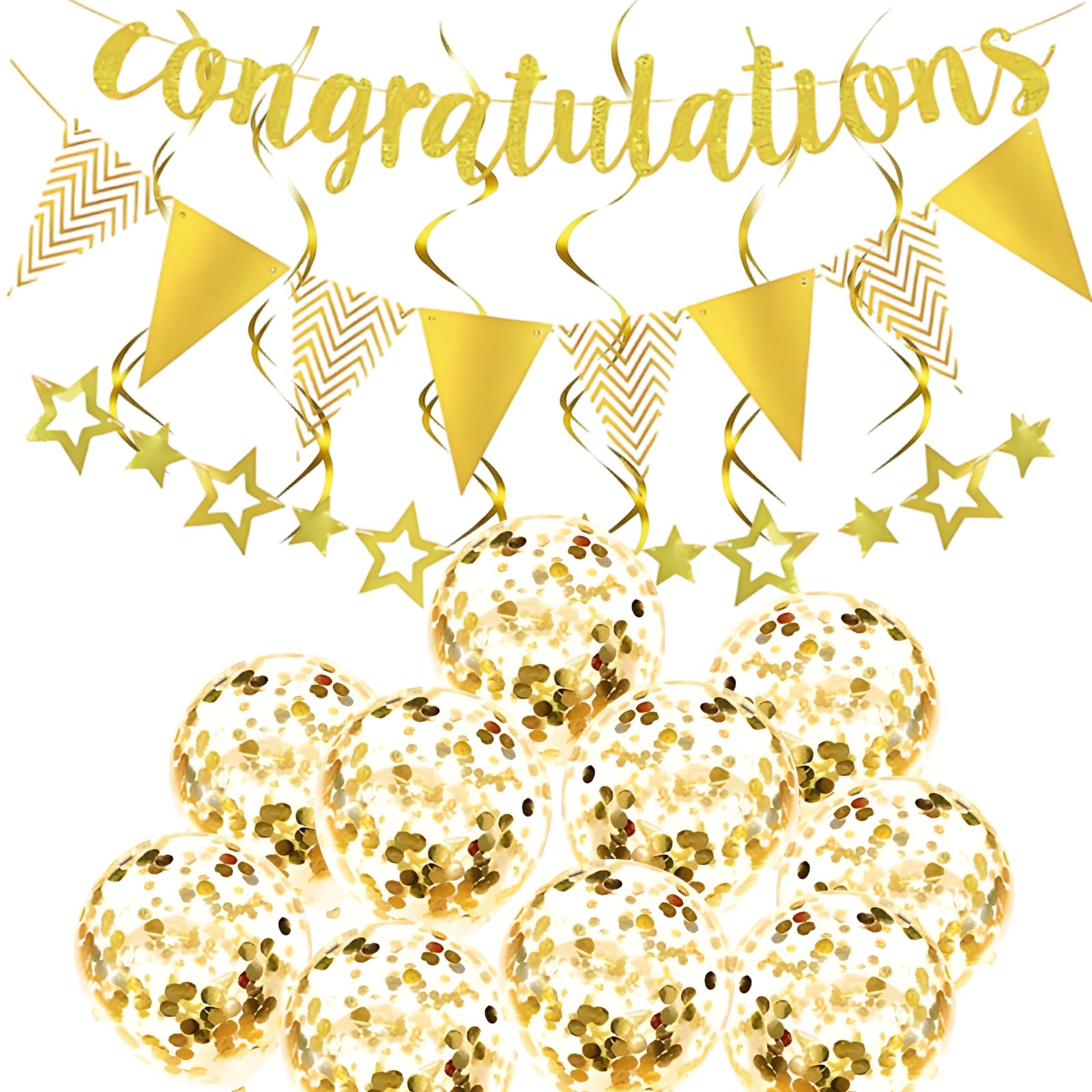 13Pcs Gold Congratulations Banner, Graduation Decorations for Ceremonies and Celebrations, Decorations for Parties and Events, Congratulations Sign for Various Occasions