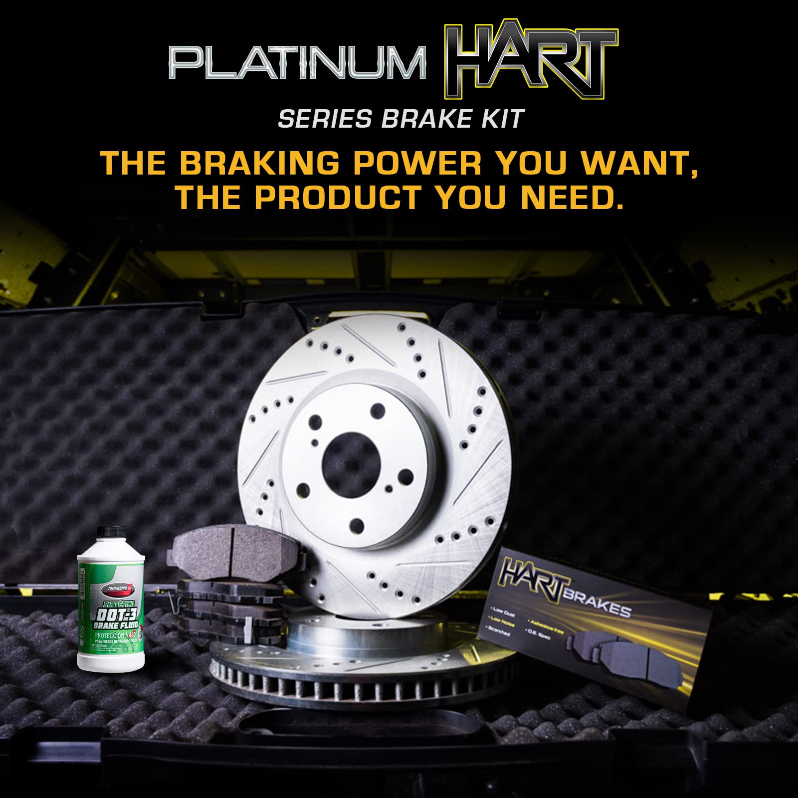 Hart Brakes Front Brakes and Rotors Kit Front Brake Pads Brake Rotors