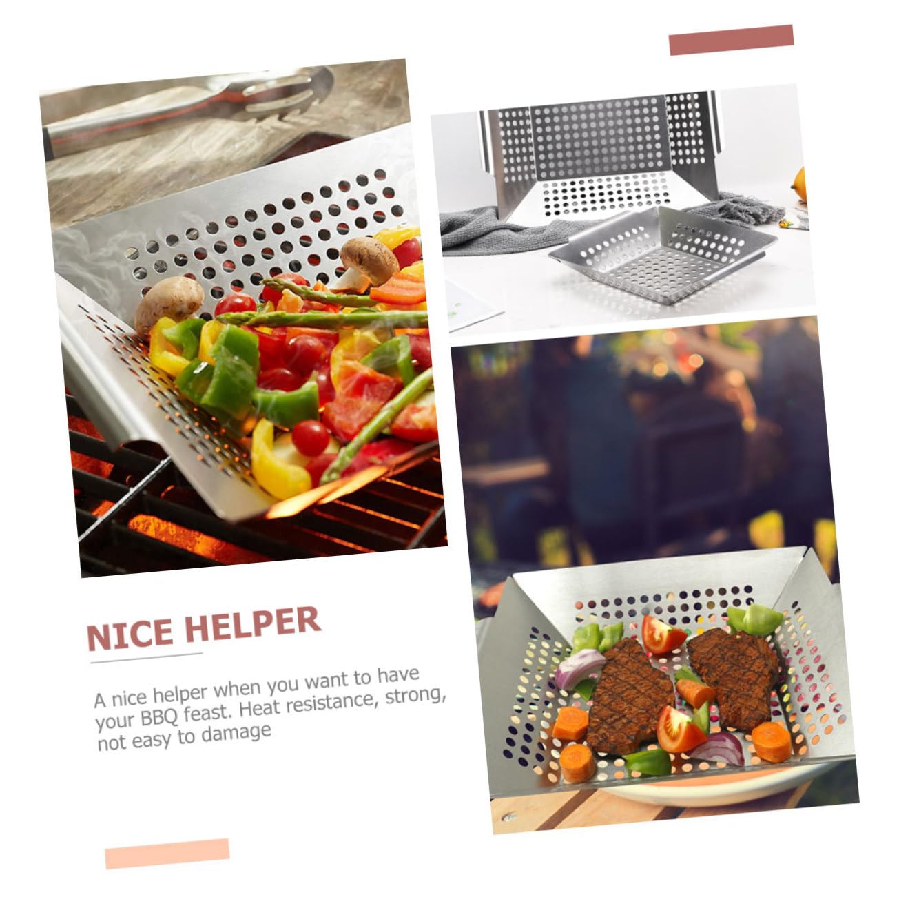 BESPORTBLE 2pezzi Per Barbecue Riutilizzabili Inossidabile Per Grigliate All Per Per Filtrare Per e -
