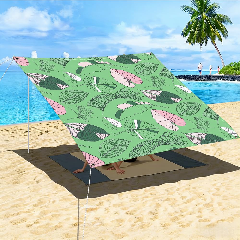 Toile d'ombrage extérieure imprimé feuillage 3D pour ombrager un repas sur la terrasse