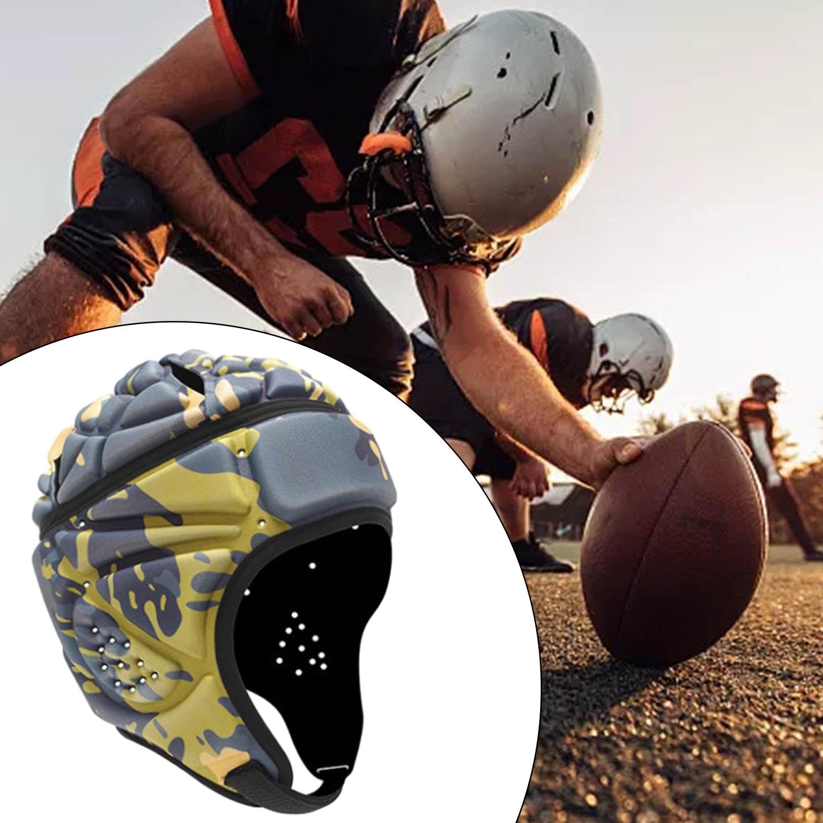 Casco da Rugby, Casco da Football con Bandiera con Fori di Ventilazione Caschetti da Rugby Versatili Copricapo da Rugby per Esigenze Speciali Rugby