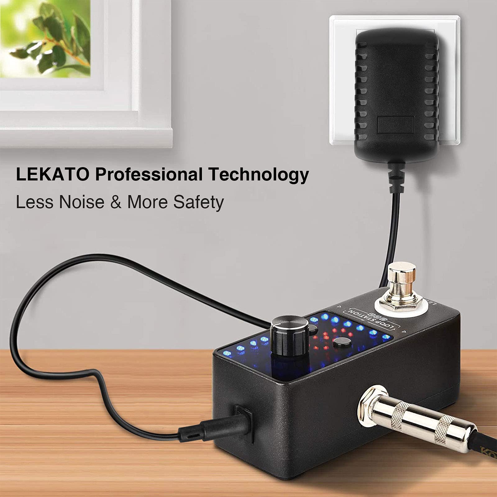 LEKATO Pedal - Alimentatore di rete 9 V 1 A