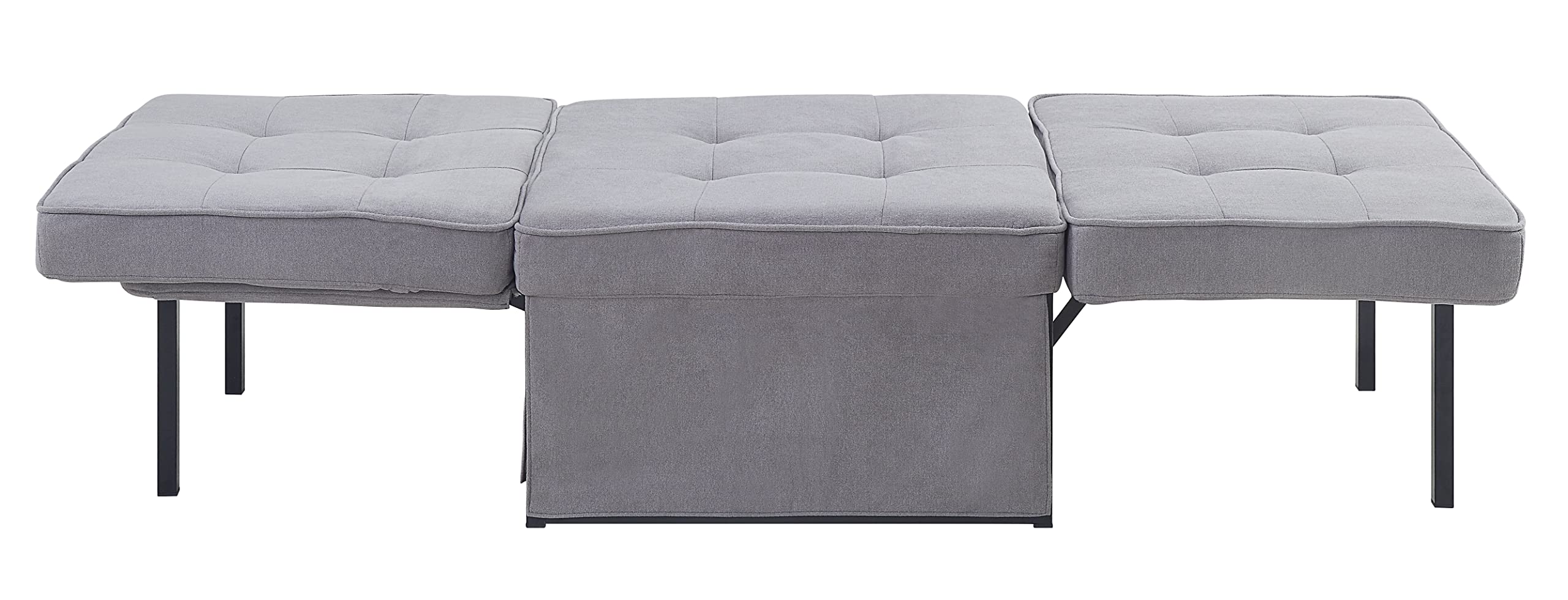 Atlantic Home Collection Sessel, Liege, Hocker Finn, Polyester, Grau, BxTxH: 80cm x 72cm x 43cm