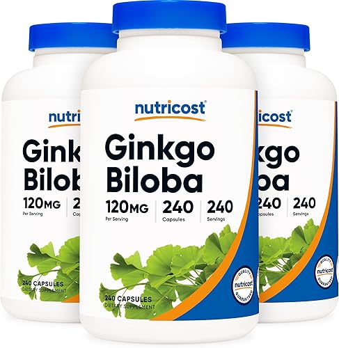 Miniatura 6 de Envase de 00042 onzas con 240 cápsulas de Ginkgo Biloba marca Nutricost 1 botella 1