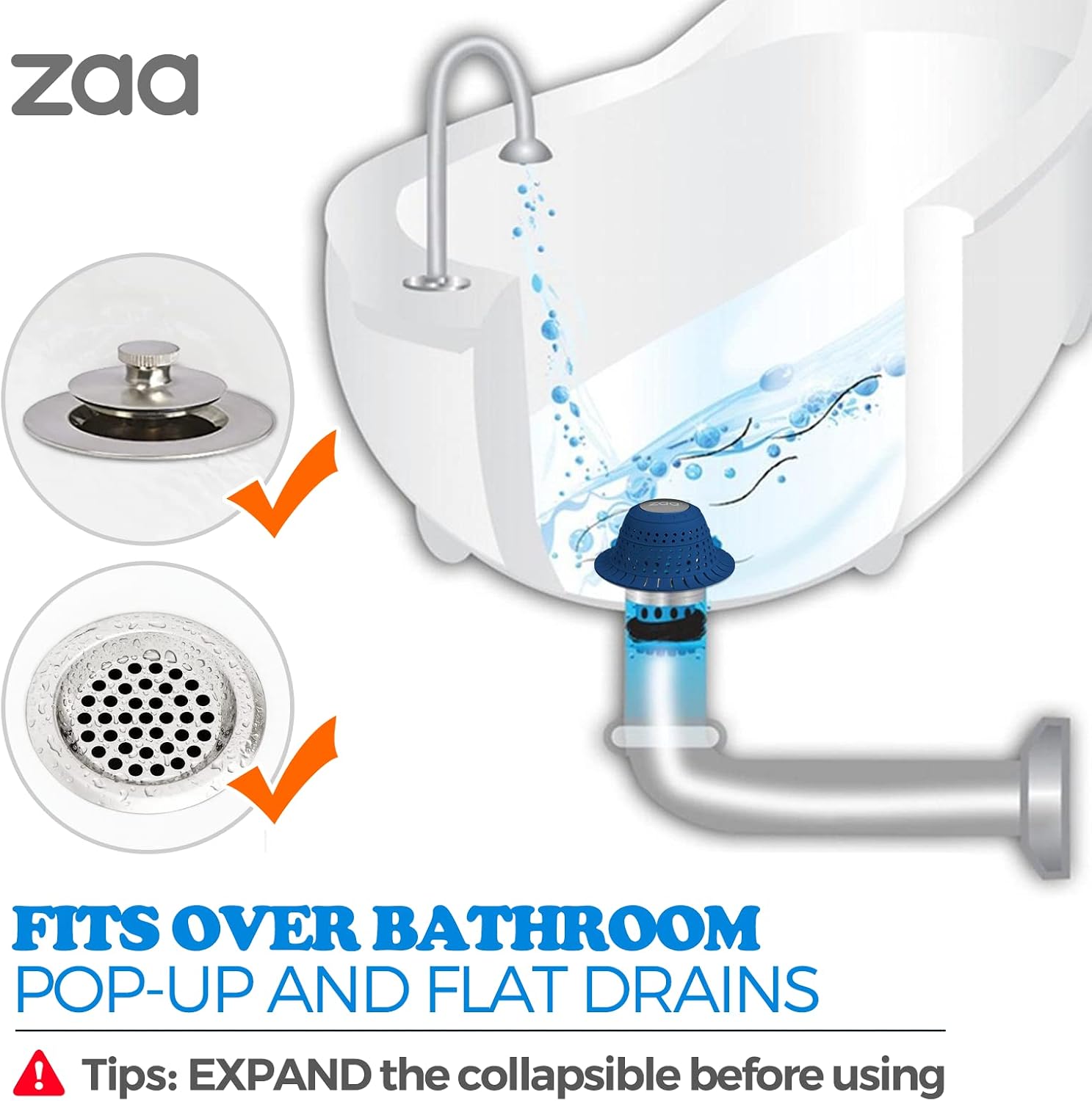 zaa Shower Drain Hair Catcher Bathtub Drain Strainer Sink Drain Protector image 3