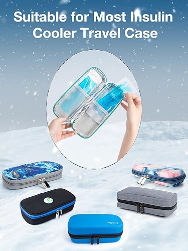 Miniatura 3 de Leng Ke Paquete de 4 paquetes de hielo para estuche de viaje de insulina, bolsa de hielo reutilizable aprobada por la TSA para la mayoría de los