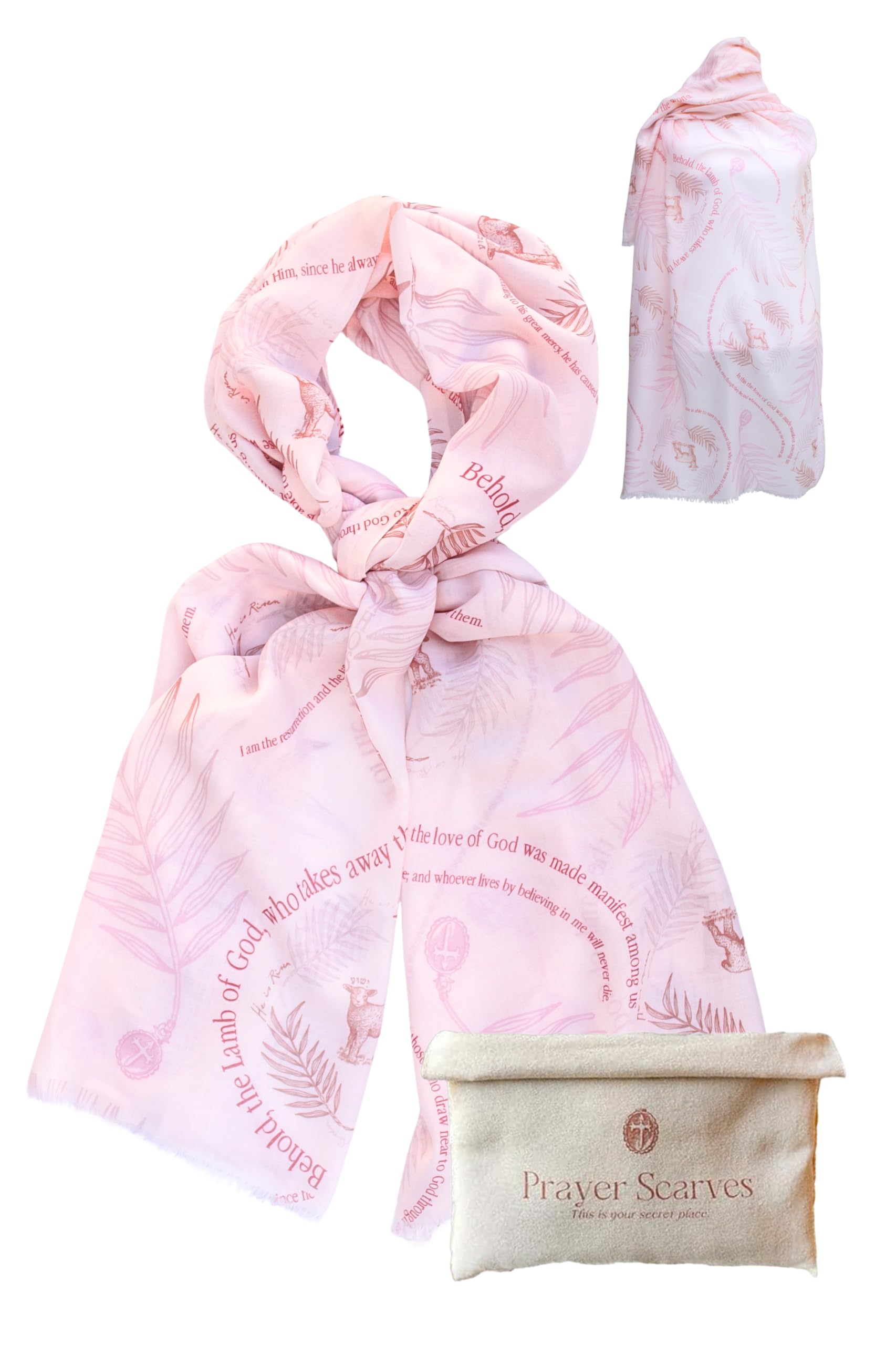 Hosanna Prayer Scarf for Women – 35x70" Shawl with the Lamb of God, Large Lightweight Soft Wrap