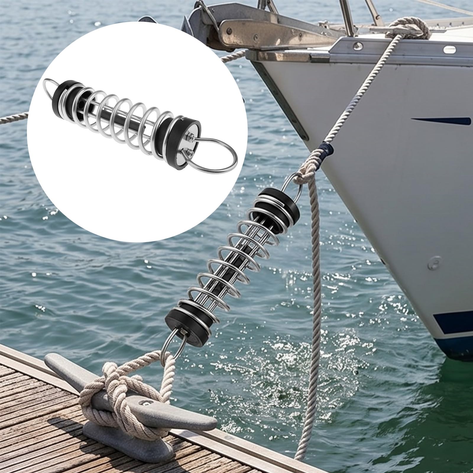COOLHOOD Molla di ormeggio del grado marino con l'acciaio inossidabile dell'ammortizzatore di scossa del cuscinetto di gomma per l'acciaio inossidabile dell'ormeggio dell'yacht/ancore
