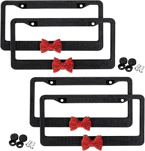 Miniatura 8 de Zone Tech - Marco brillante para matrícula, paquete de 2 unidades, marco de matrícula con tornillos de montaje