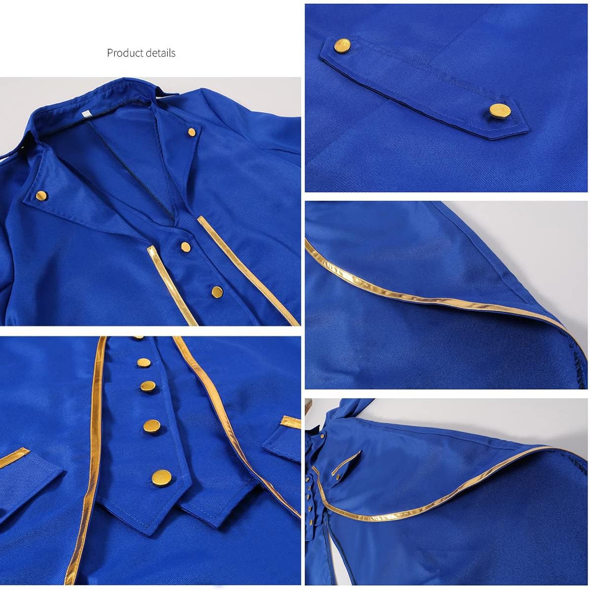 IBTOM CASTLE Men's Steampunk Vintage Tailcoat Jacket Gothic Medieval Victorian Frock Button Down Swallow Coat Uniform Costume