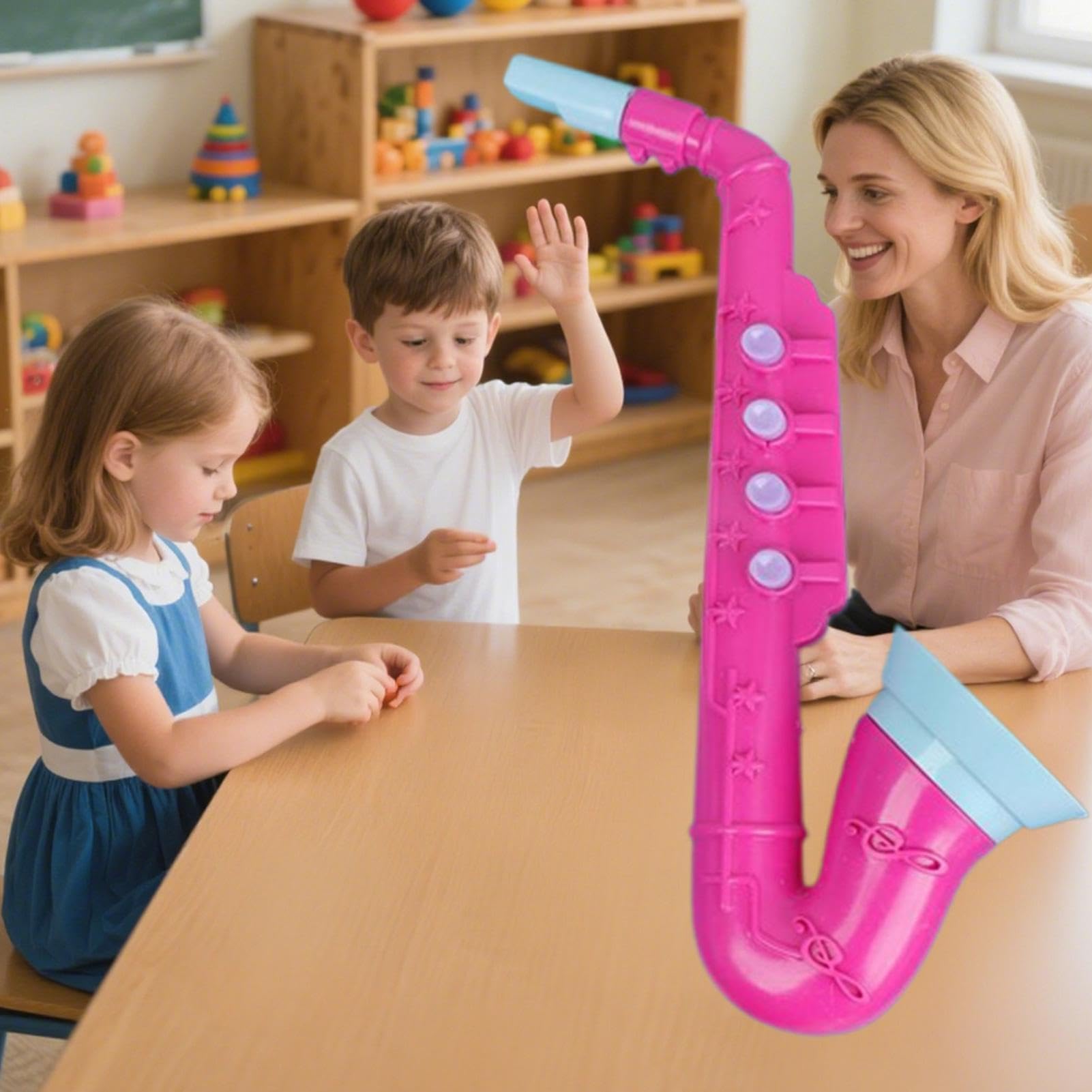 Saxofón de ,Seguro y Realista - Instrumento Musical De Saxofón - para Pequeños Principiantes Juego de Roles y Actuación Accesorios de Práctica en Casa y Preescolar Infantil