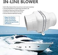 Vista 9 de Ventilador de achique centrífugo de 12V 130CFM en línea de 3" en línea (3")