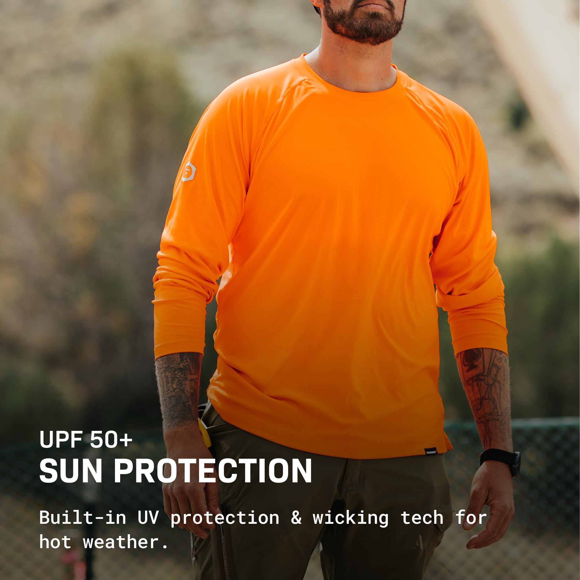 TRUEWERK Herren LSF 50+ Langarm-Sonnenhemd – B1 Arbeits-T-Shirt, voller Armschutz, Feuchtigkeitstransport