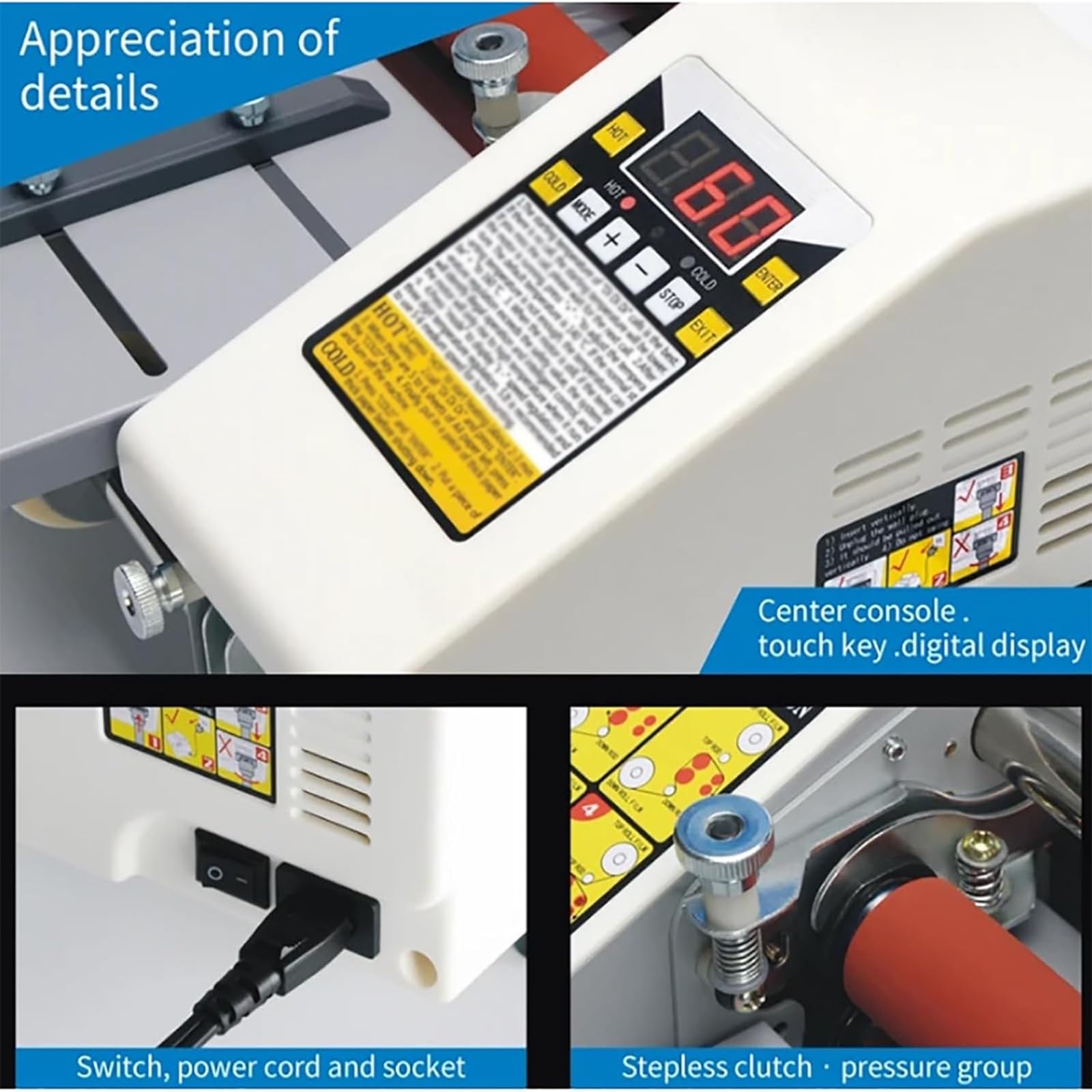 Laminatrice automatica con laminazione a caldo e a freddo, velocità e temperatura regolabili per la protezione dei documenti