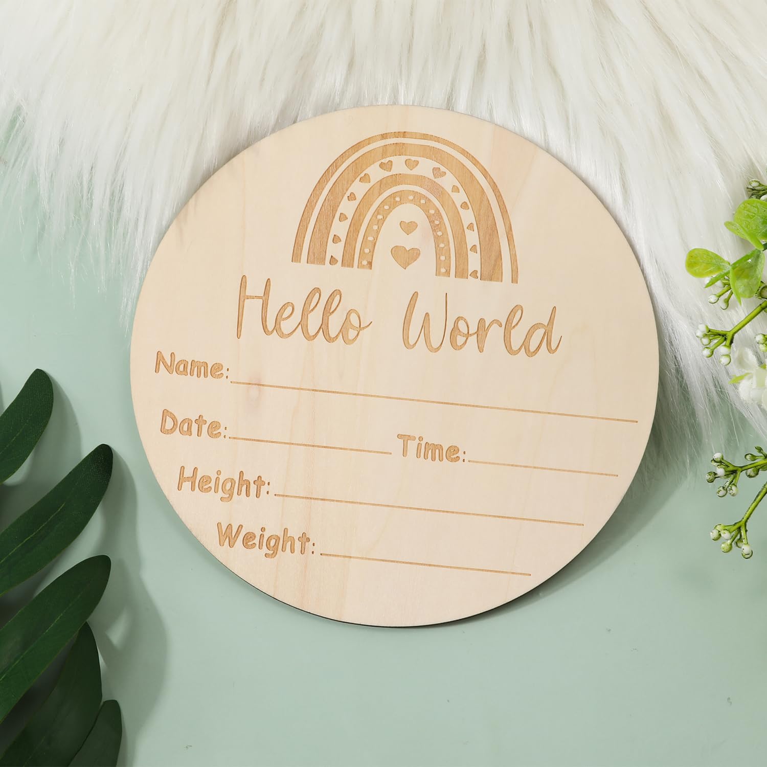 PEUTIER Porta Foto mese Tavola in Legno Cornice per Foto mese Bambini per Asilo Nido Decorazione Neonato Bambino Ricordo (43 x 30,5cm