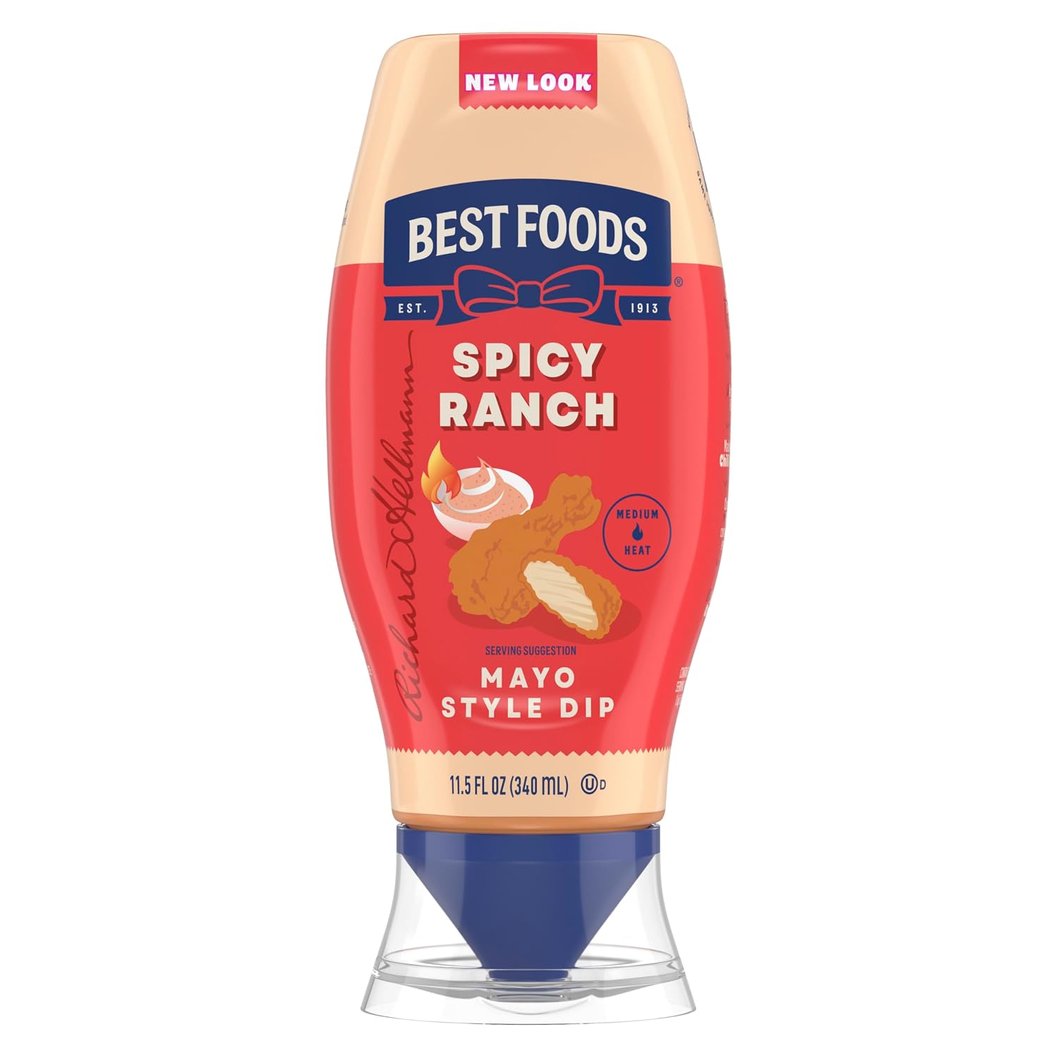 Best Foods Spicy Ranch Mayonnaise 11.5 oz, Chicken Dipping Sauce, 1PK