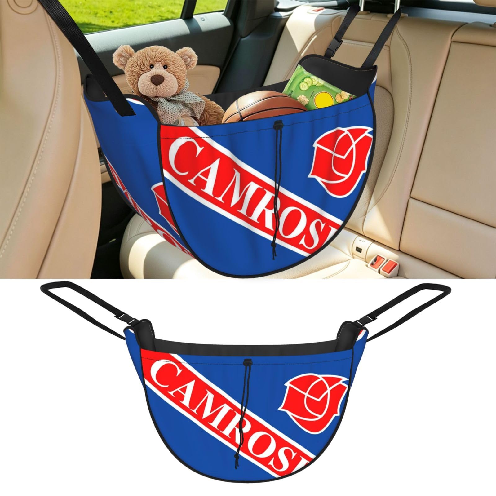 Cntdbu Black Camrose Flag Car Seat Organizer-Backseat Storage Bag For Travel