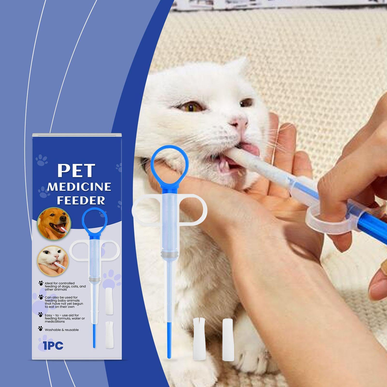 Spingi pillole per gatti, resistente alla masticazione, per animali di piccola taglia, per pasta liquida, casa, rifugio, campeggio, viaggi