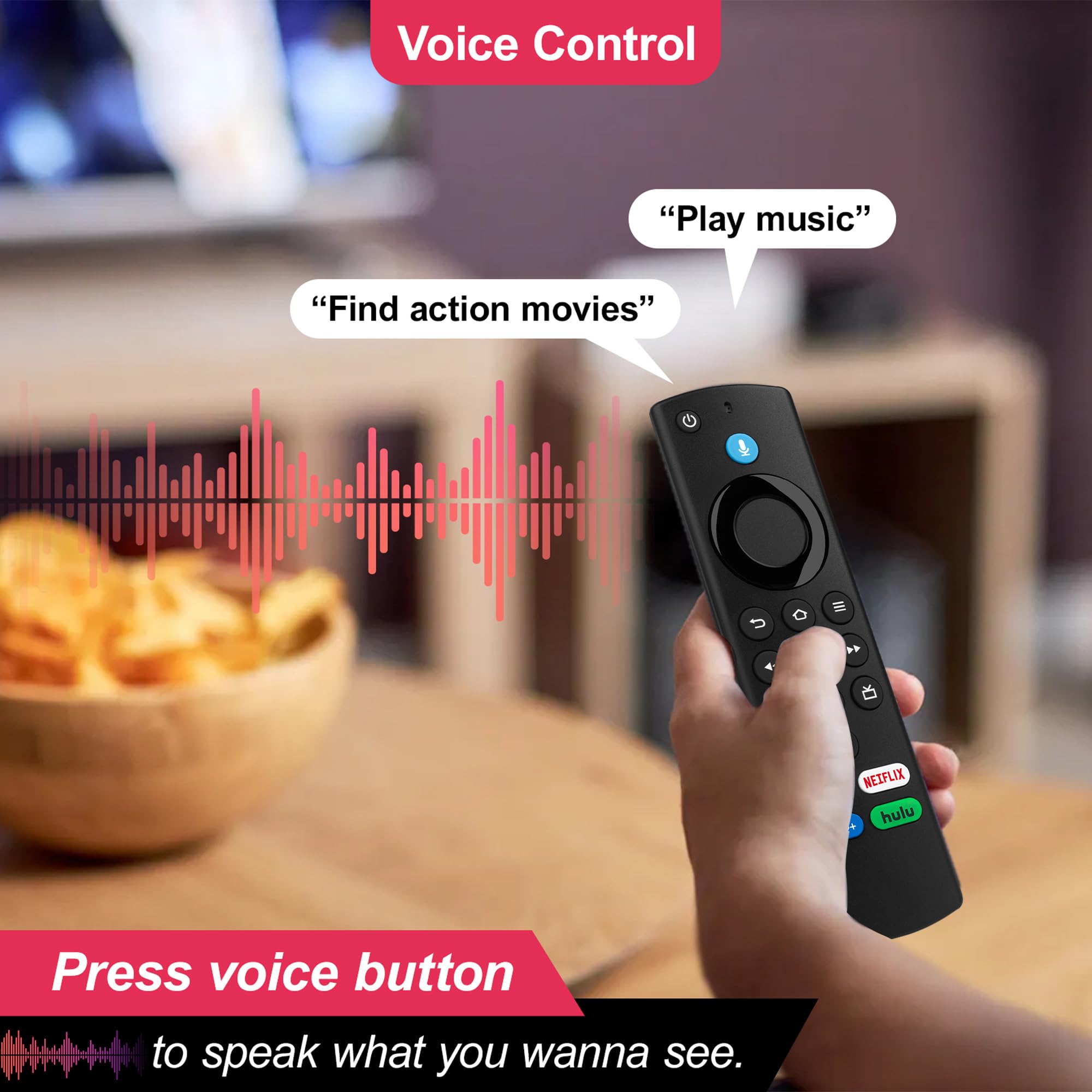 Replacement TV Remote with Voice Control Compatible with Smart TV PKG — view 3