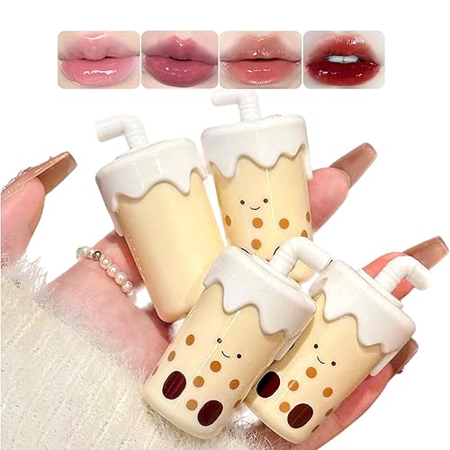 4 Colors Hydrating Lip Gloss, Jelly Liquid Lipstick Cute Bubble