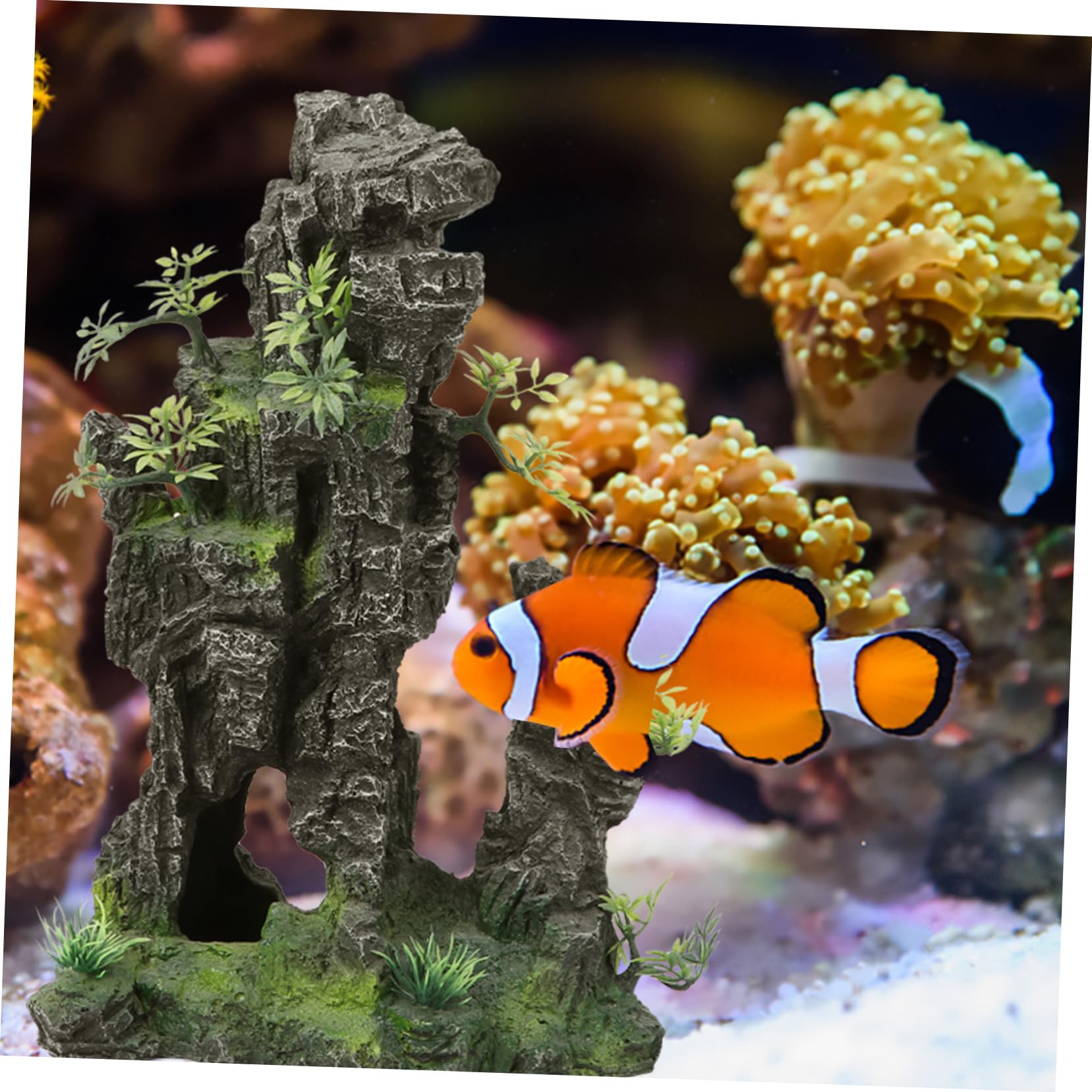 BESPORTBLE 1pièce Décoration De Rockerie pour Aquarium Ornement Lifelike pour Poissons Paysage Aquatique Créatif
