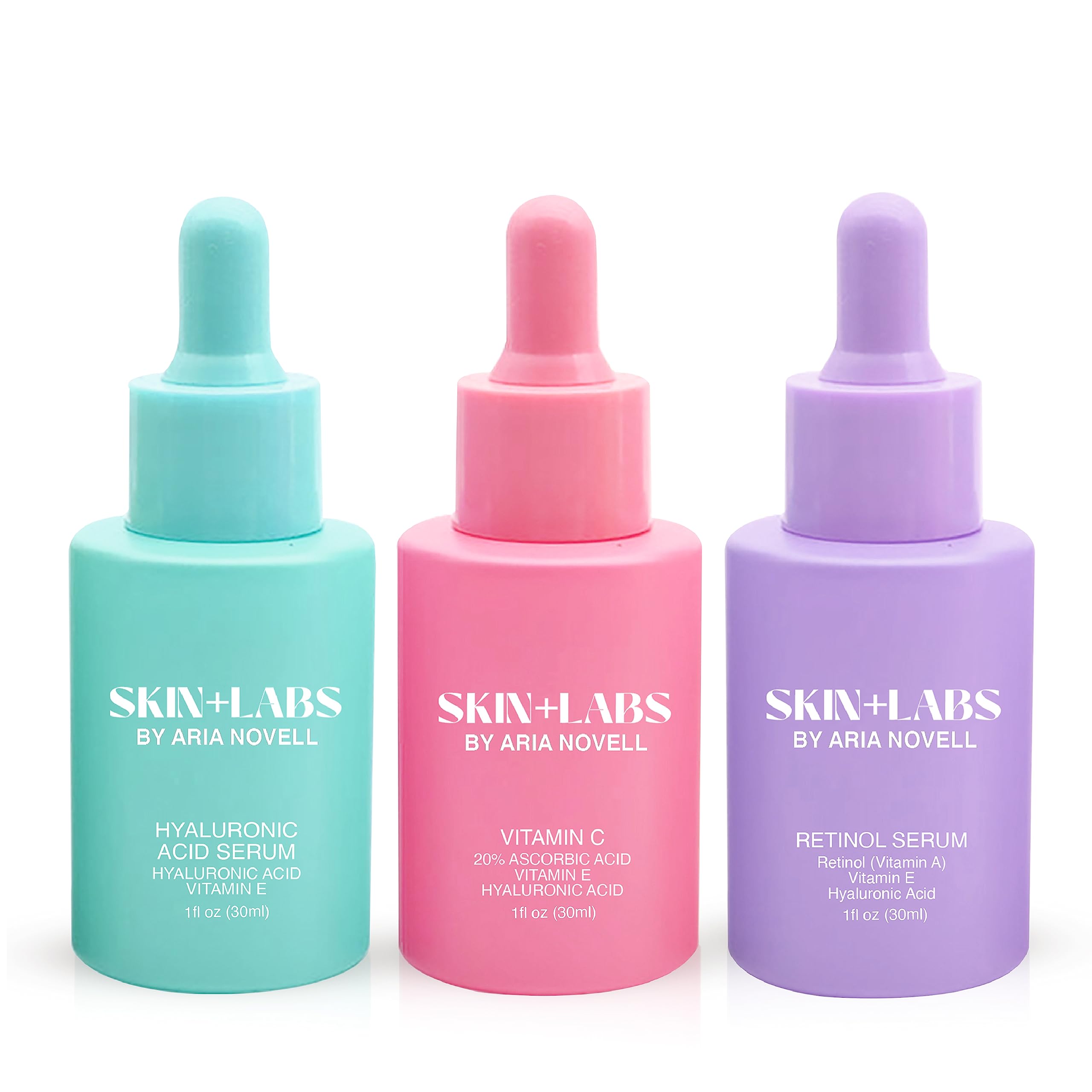 Buy Skin+Labs by Aria Novell Skincare Bundle Set of 3 With C Serum, Retinol Serum, Hyaluronic