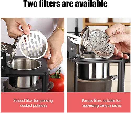 Miniatura 7 de Topyond Exprimidor manual de prensa manual, exprimidor de limón, prensa de cítricos, acero inoxidable 304 resistente, exprimidor de jugo con dos