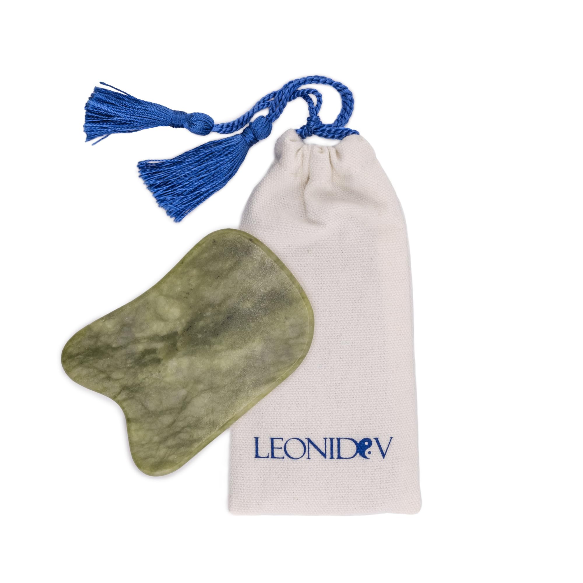 PREMIUM Gua Sha Jade Stein - 100% natürliche Hautpflege für Straffung der Haut - Gesichtsmassage für Augen und Körper - Natürliche Skin Care - Lymphdrainage und Hautverjüngung