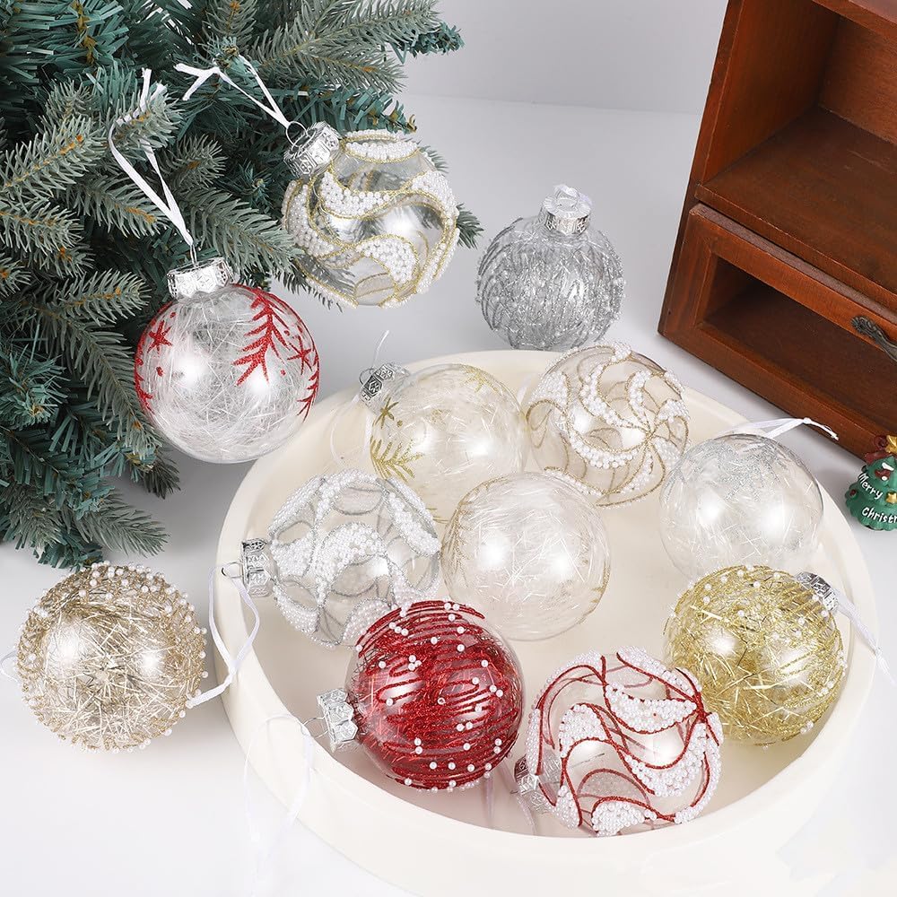 Palline di Natale Decorative 8cm, Set da 9 Pezzi，Style 9
