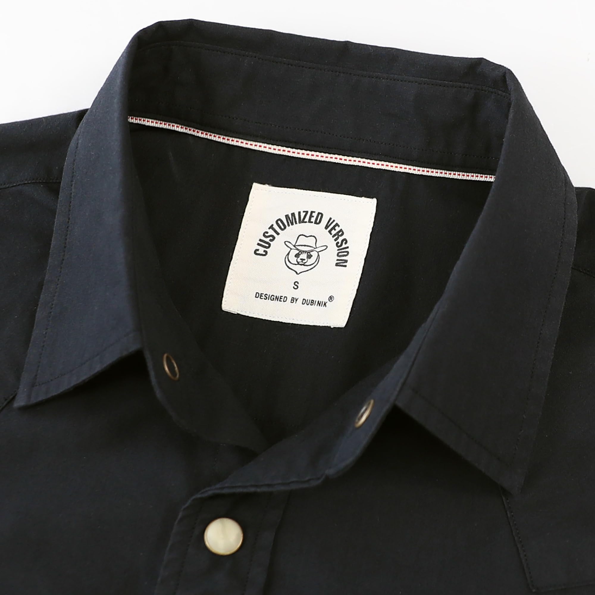 Dubinik® Camisas para Hombre Vaqueras Manga Larga de Algodón con Botones a Presión Estilo Western de Trabajo Tipo Leñador
