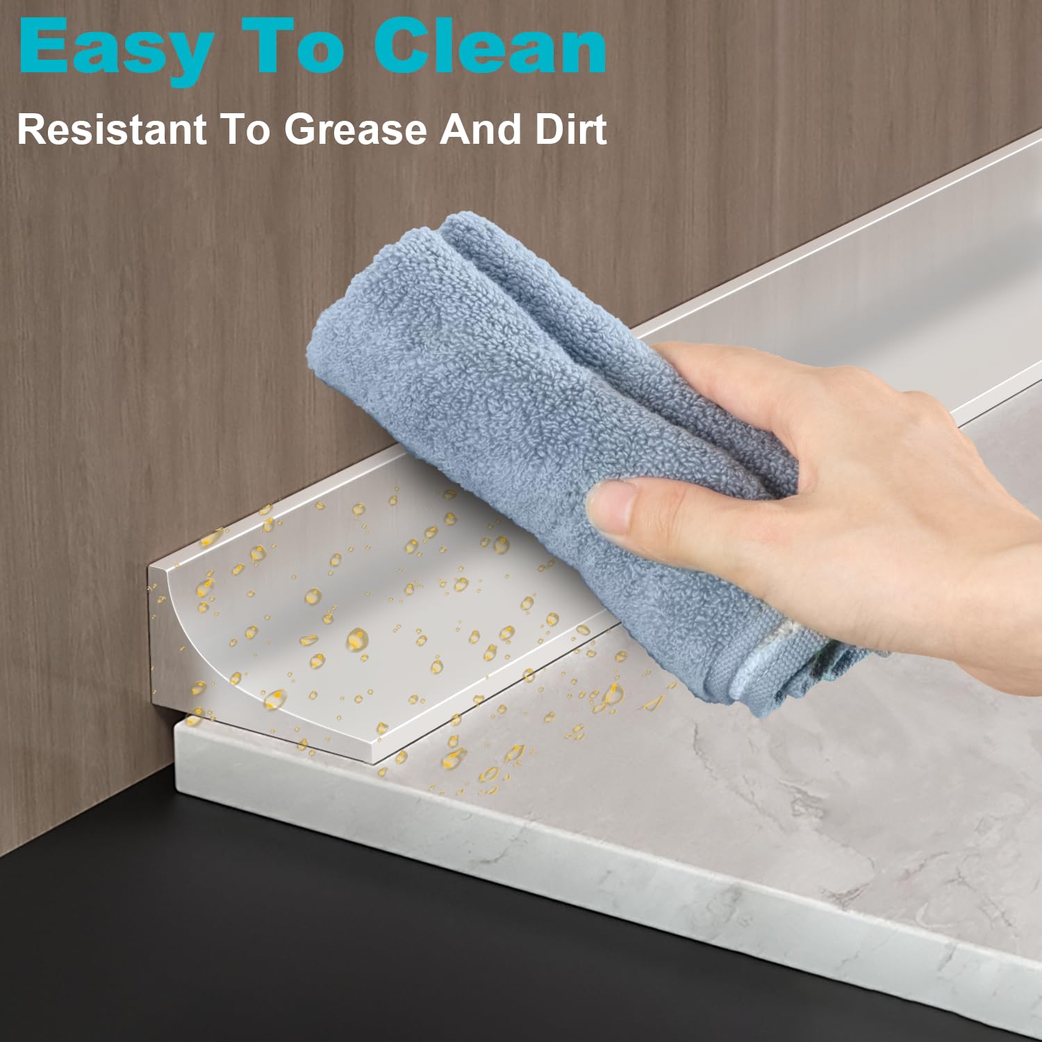 Barrera de suelo para habitación húmeda, barrera de agua transparente para ducha, tapón de agua autoadhesivo, tira de retención de silicona para fregadero de cocina, suelo de baño