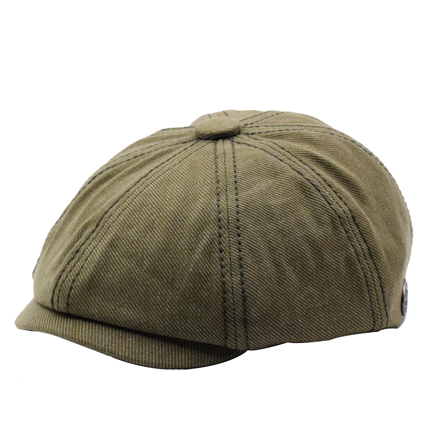 Sandy Ting Men's 8 Piece Newsboy Flat Cap Cotton Gatsby Ivy Golf Cabbie Hat Green