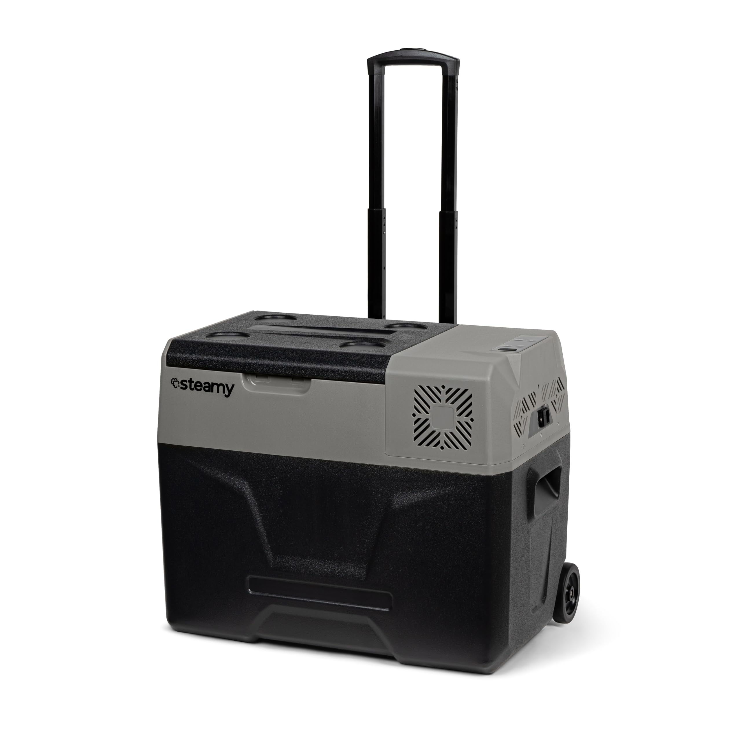 Steamy-E Single Zone Nevera de compresor eléctrico con Ruedas, 39 litros, Gris