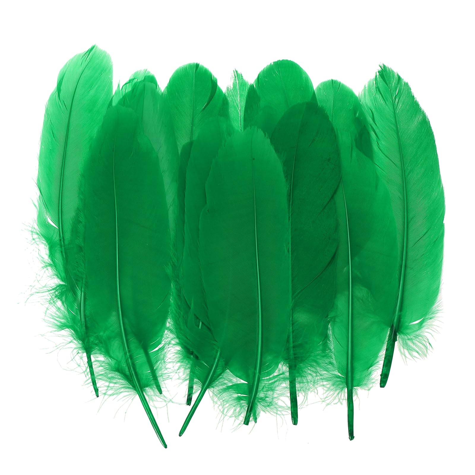 PATIKIL 4-7" Natural Goose Feathers Bulk for Crafts 300pcs Grass Green