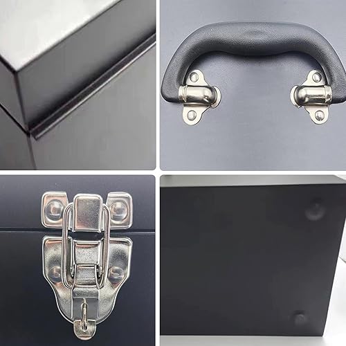 Miniatura 4 de Caja de herramientas de metal portátil de 16 pulgadas, caja de herramientas grande de calibre 18, caja de herramientas de cajón organizador de acero