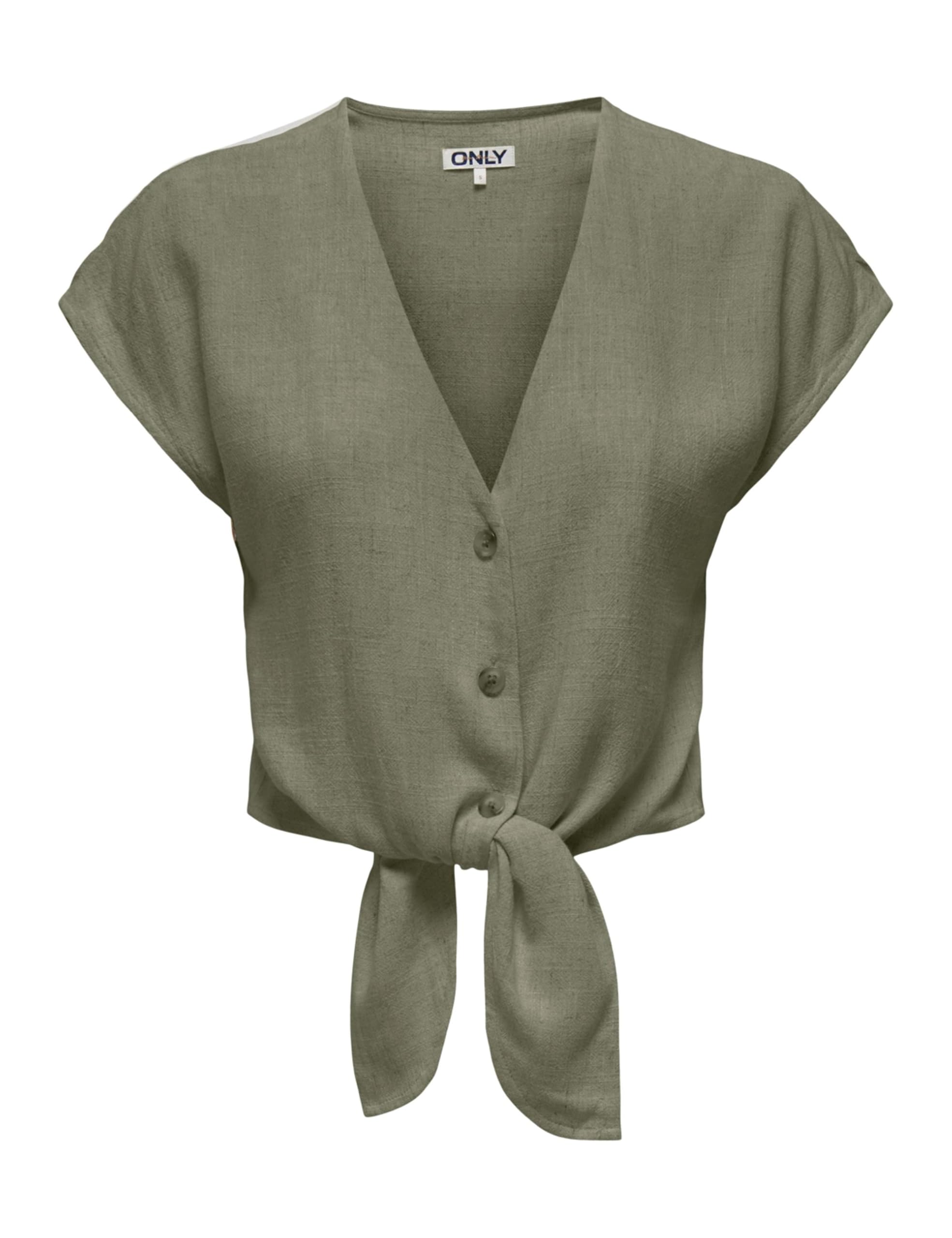 ONLY Women's Onlsiesta SS Knot Lin Bl Shirt PNT Noos, Deep Lichen Green, L