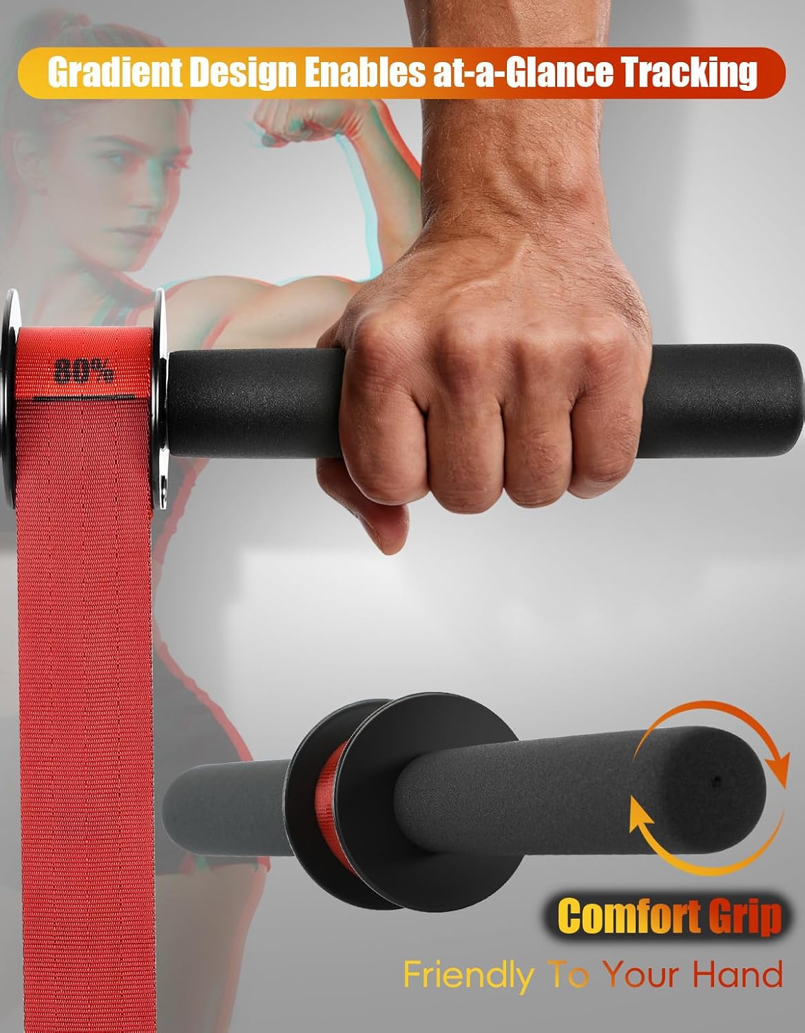 Forearm Strengthener and Wrist Roller,Durable Nylon Strap Forearm Trainer with Quick Locking Gradient Color Mechanism,Ideal for Wrist and Forearm Training
