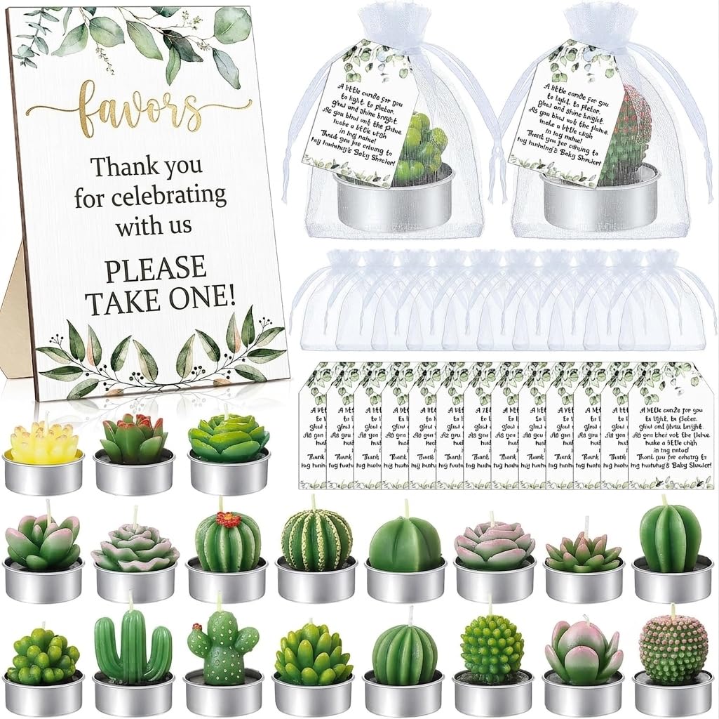 Baby Shower Return Gifts for Guests 36 Sets Boy Girl Mini Handmade Scented Candles with Thank U Tags & Bags for Naming Ceremony, Rice Cradle Function, Party, Ladies & Mom to be Gift Ideas (Multi)-picture-10