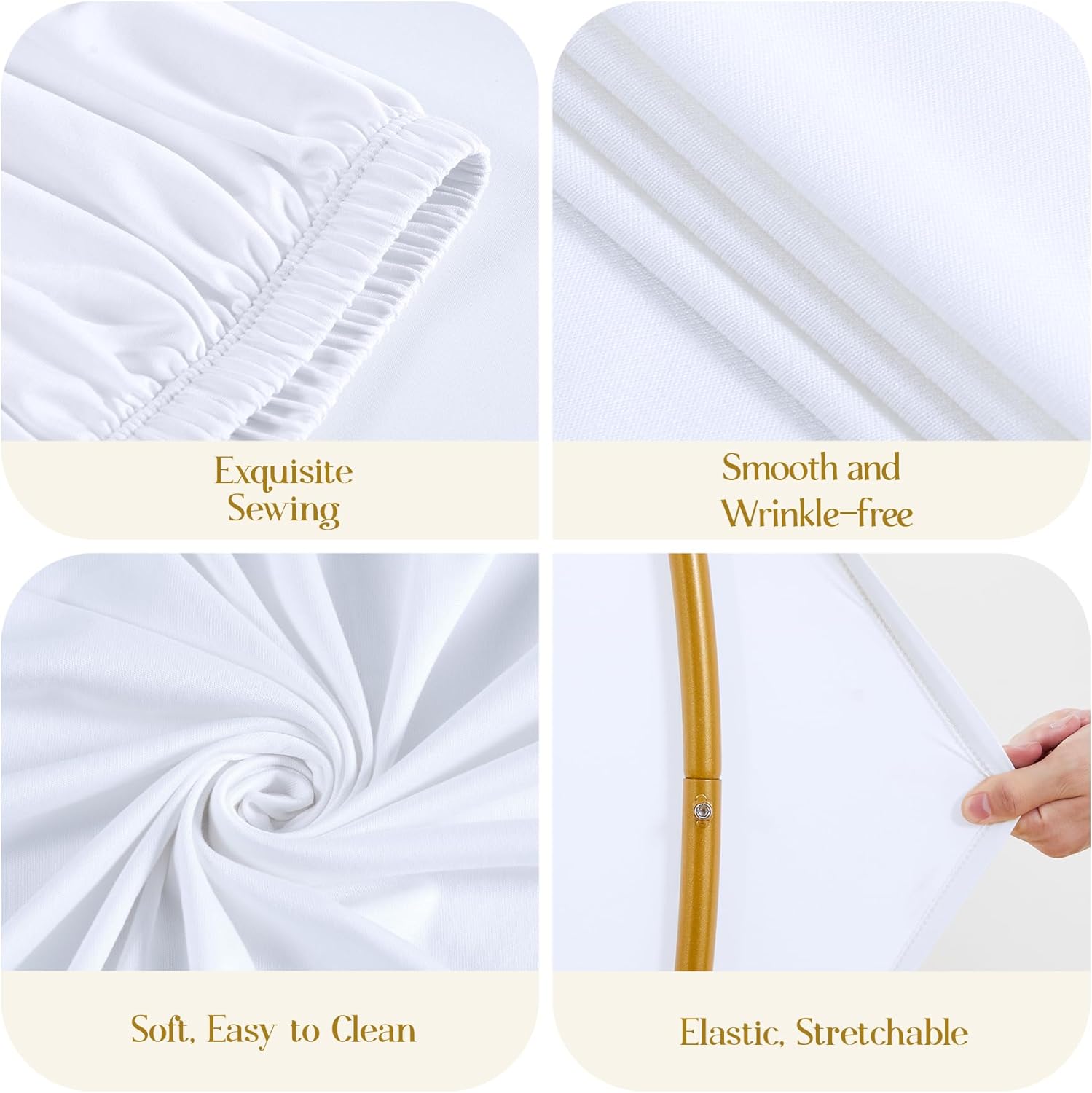 7.2 FT White Round Backdrop Cover for Circle Balloon Arch Stand Stretchy Circle Arch Backdrop Covers for Wedding Arch Baby Shower Birthday Party Photo Shoot Photography Arch Background Decorations